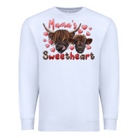 White mama's sweetheart highland cow and calf Premium Sweatshirt - RanaPortraitStore