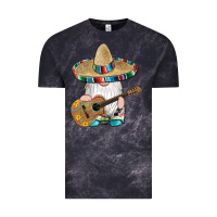Cloud Black mexican gnomes guitar sombrero serape Vintage Tee - Artiststas