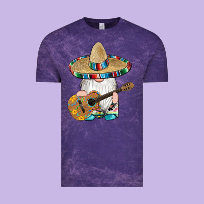 Mexican Gnomes Guitar Sombrero Serape Vintage Tee Designed By Artiststas