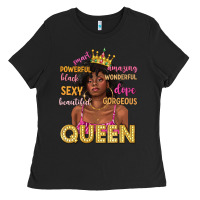 Black queen afro woman Ladies Tee - texasbilliewilder