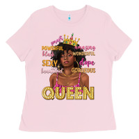Bubblegum Pink queen afro woman Ladies Tee - texasbilliewilder