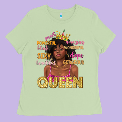 Ladies Tee queen afro woman
