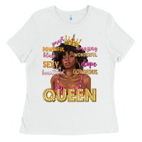 White queen afro woman Ladies Tee - texasbilliewilder
