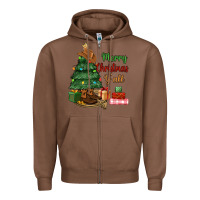 Chestnut merry christmas y'all Zipper Hoodie - MaliasSmallBusiness