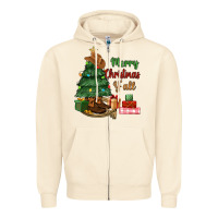 Sandshell merry christmas y'all Zipper Hoodie - MaliasSmallBusiness