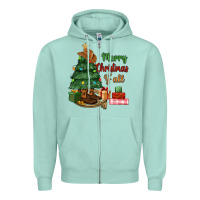 Seafoam merry christmas y'all Zipper Hoodie - MaliasSmallBusiness