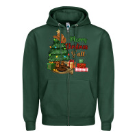 Sports Green merry christmas y'all Zipper Hoodie - MaliasSmallBusiness