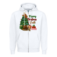 White merry christmas y'all Zipper Hoodie - MaliasSmallBusiness