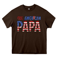 Chocolate Brown all American papa Heavy Core Tee - Zillion Design Studio
