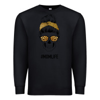 Black Yellow Glitter, Leopard Pattern Mom Skull Premium Sweatshirt - Bettercallsaul