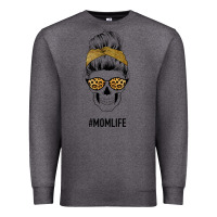 Charcoal Heather Yellow Glitter, Leopard Pattern Mom Skull Premium Sweatshirt - Bettercallsaul