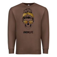 Chestnut Yellow Glitter, Leopard Pattern Mom Skull Premium Sweatshirt - Bettercallsaul