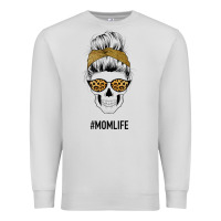 Dove Grey Yellow Glitter, Leopard Pattern Mom Skull Premium Sweatshirt - Bettercallsaul