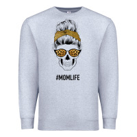 Heather Grey Yellow Glitter, Leopard Pattern Mom Skull Premium Sweatshirt - Bettercallsaul