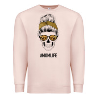 Pale Pink Yellow Glitter, Leopard Pattern Mom Skull Premium Sweatshirt - Bettercallsaul