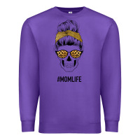 Purple Yellow Glitter, Leopard Pattern Mom Skull Premium Sweatshirt - Bettercallsaul