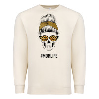 Sandshell Yellow Glitter, Leopard Pattern Mom Skull Premium Sweatshirt - Bettercallsaul