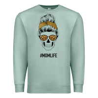 Seafoam Yellow Glitter, Leopard Pattern Mom Skull Premium Sweatshirt - Bettercallsaul