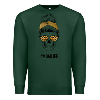 Sports Green Yellow Glitter, Leopard Pattern Mom Skull Premium Sweatshirt - Bettercallsaul