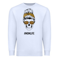 White Yellow Glitter, Leopard Pattern Mom Skull Premium Sweatshirt - Bettercallsaul