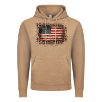 Old Leopard American Flag Frame Vintage Hoodie | Teevron