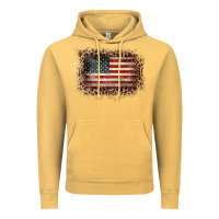 Vintage Mustard Old Leopard American Flag Frame Vintage Hoodie - Bettercallsaul