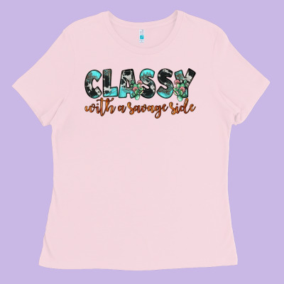 Classy With A Savage Side Ladies Tee Designed By Jahusdesignshop