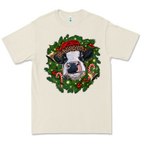 Bone heifer cow with Christmas wreath Premium Tee - RanaPortraitStore