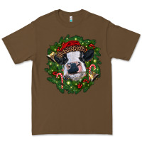 Cacao heifer cow with Christmas wreath Premium Tee - RanaPortraitStore