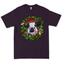 Plum heifer cow with Christmas wreath Premium Tee - RanaPortraitStore