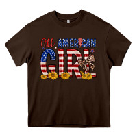 Chocolate Brown all american girl Heavy Core Tee - Zillion Design Studio