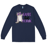 Navy cute but feral Long Sleeve Tee - MaliasSmallBusiness