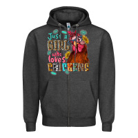 Charcoal Heather just a girl who loves chickens Zipper Hoodie - NancyCooperArtShop