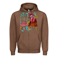 Chestnut just a girl who loves chickens Zipper Hoodie - NancyCooperArtShop