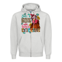 Dove Grey just a girl who loves chickens Zipper Hoodie - NancyCooperArtShop
