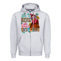 Heather Grey just a girl who loves chickens Zipper Hoodie - NancyCooperArtShop