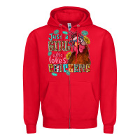 Red just a girl who loves chickens Zipper Hoodie - NancyCooperArtShop