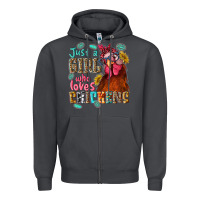 Smoke just a girl who loves chickens Zipper Hoodie - NancyCooperArtShop