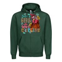 Sports Green just a girl who loves chickens Zipper Hoodie - NancyCooperArtShop