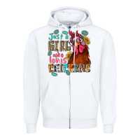 White just a girl who loves chickens Zipper Hoodie - NancyCooperArtShop
