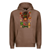 Chestnut Nana Claus Afro Messy Bun Premium Hoodie - texasbilliewilder
