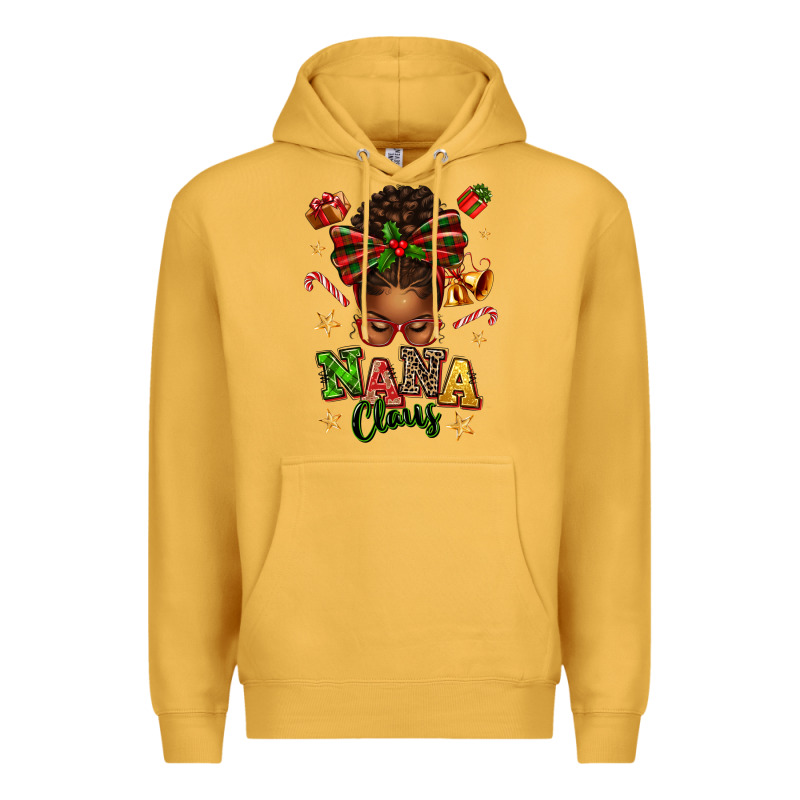 Nana Claus Afro Messy Bun Premium Hoodie by texasbilliewilder | Teevron