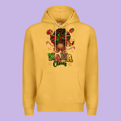 Nana Claus Afro Messy Bun Premium Hoodie Designed By Texasbilliewilder