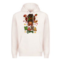 Pale Pink Nana Claus Afro Messy Bun Premium Hoodie - texasbilliewilder