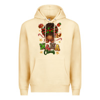 Pina Colada Nana Claus Afro Messy Bun Premium Hoodie - texasbilliewilder