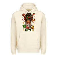 Sandshell Nana Claus Afro Messy Bun Premium Hoodie - texasbilliewilder