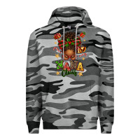 Slate Camo Nana Claus Afro Messy Bun Premium Hoodie - texasbilliewilder