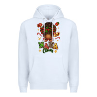 White Nana Claus Afro Messy Bun Premium Hoodie - texasbilliewilder