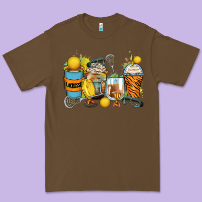 Lacrosse Coffee Cups Premium Tee Designed By Zillion Design Studio