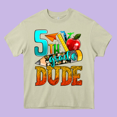5th Grade Dude Heavy Core Tee Designed By Texasbilliewilder